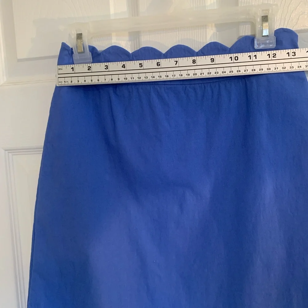 J.McLaughlin pencil stretch skirt, scallop waist, scallop hem